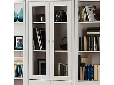 Par de portas de vidro no acabamento em branco lavado | coleção biblioteca